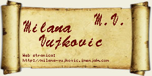 Milana Vujković vizit kartica